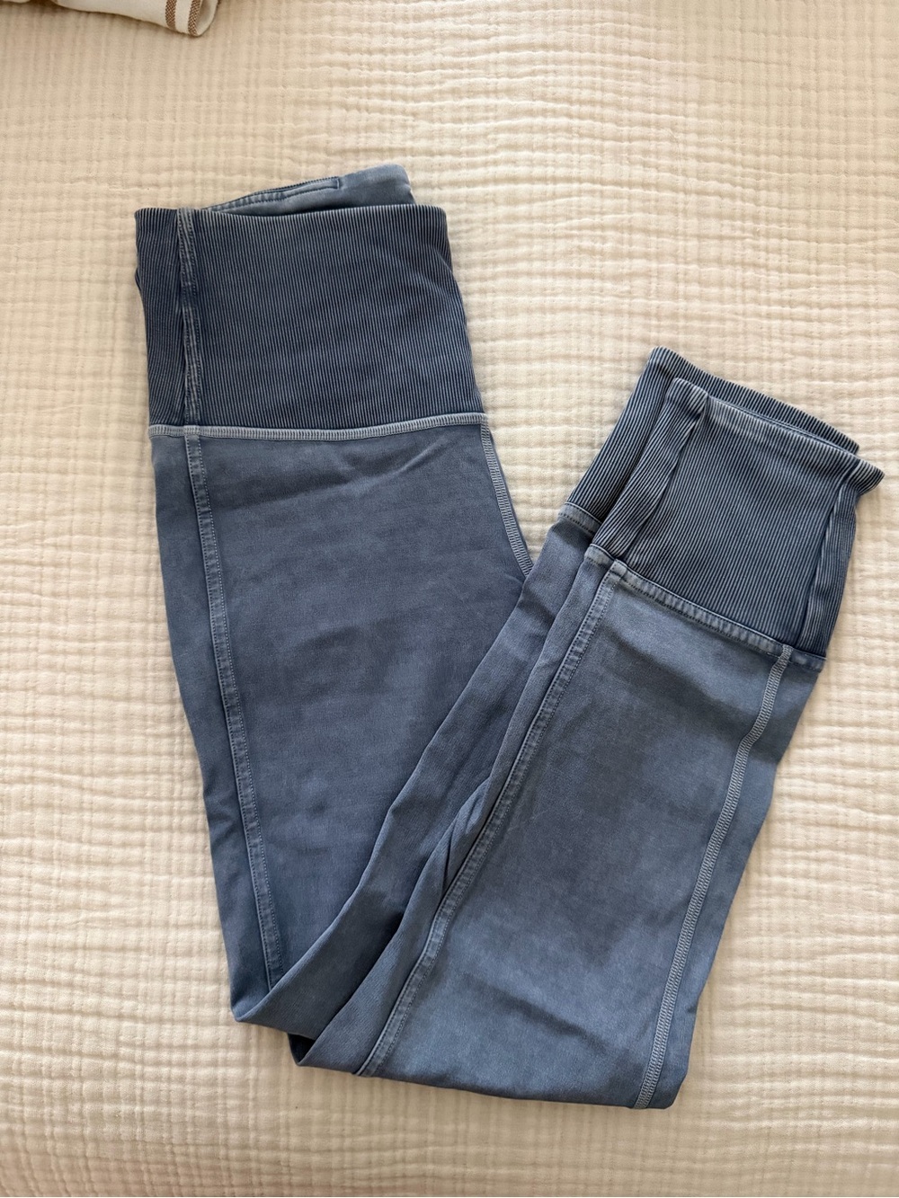 lululemon athletica Slate Blue High-Waist Ribbed-Cuff Leggings